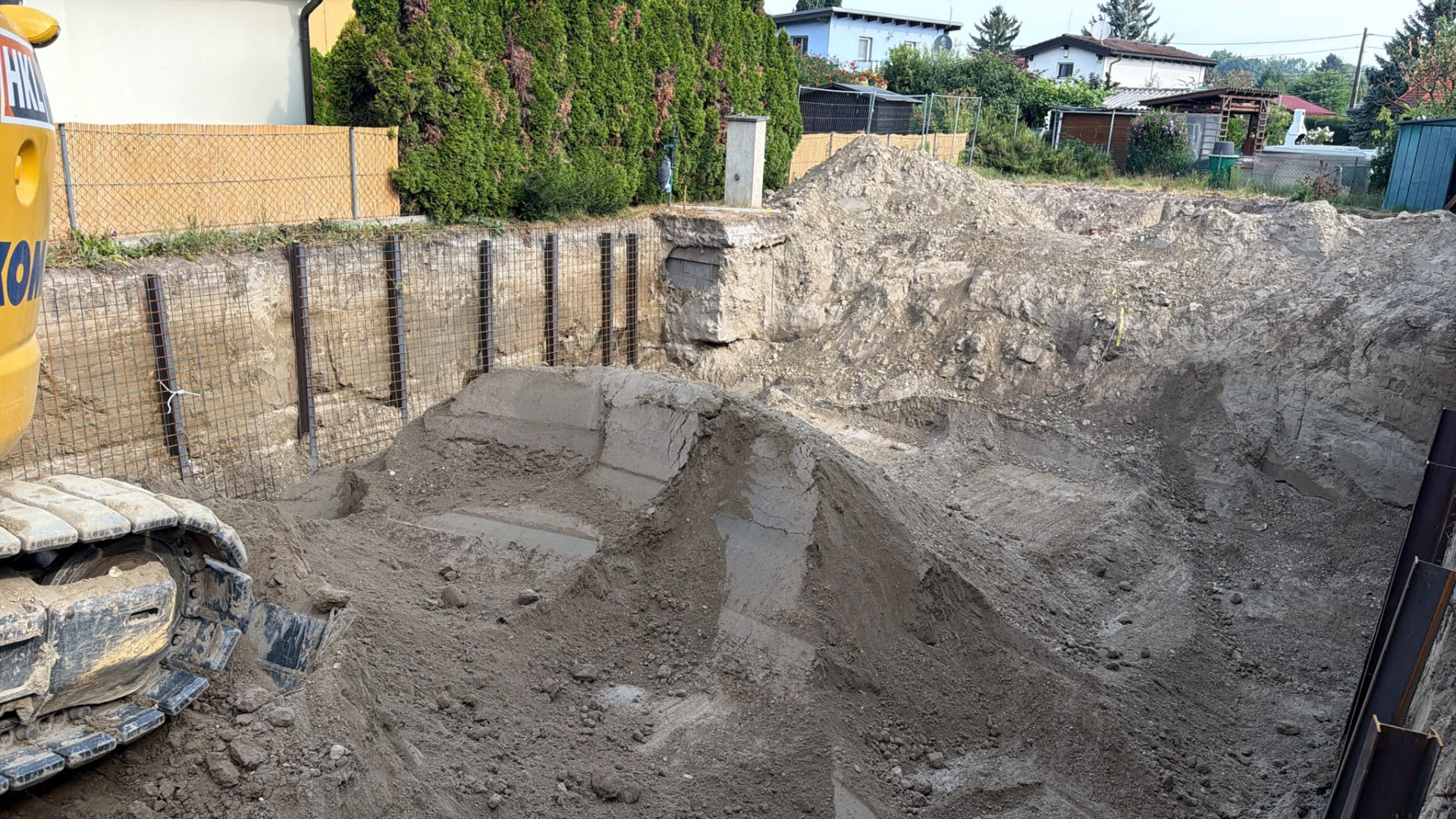 Aushub und Baugrubensicherung im Kleingarten 1020 Wien