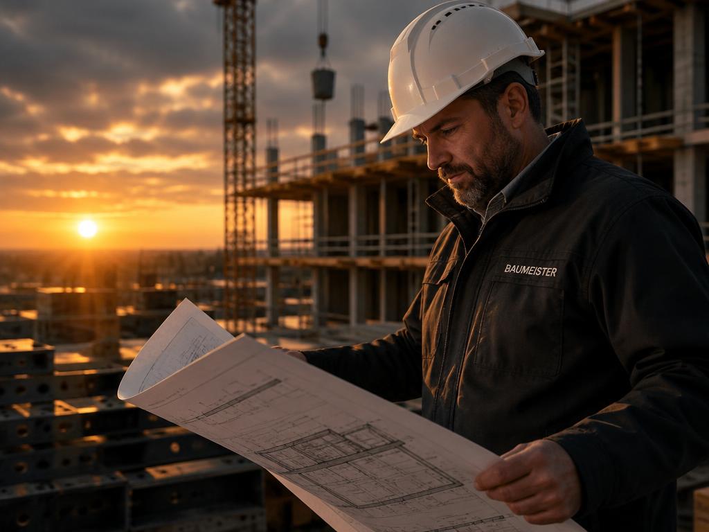 Baumeister von Alpenkraft Projektbau auf einer Baustelle in Wien